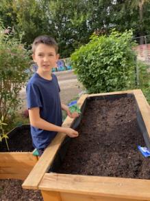 Die Hochbeete wurden auch neu bepflanzt